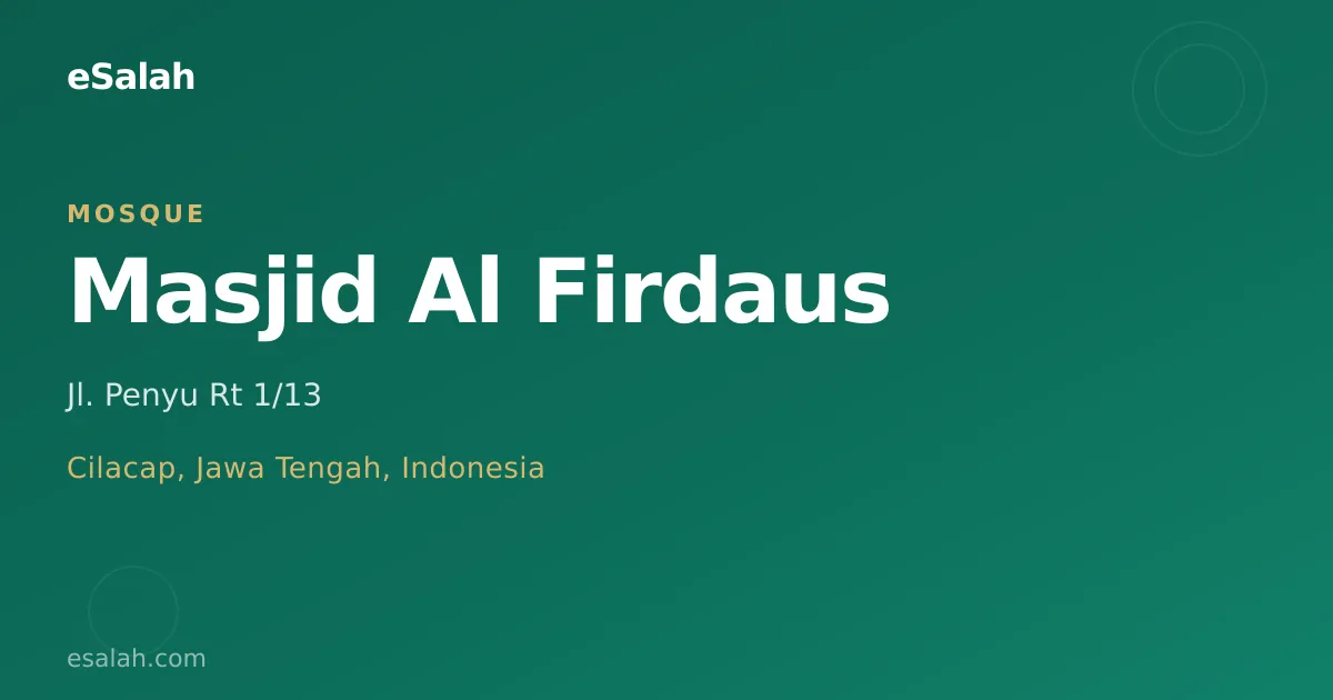 Musholla Al-Firdaus: Tempat Ibadah yang Menyatu dengan Kehidupan Warga Cilacap